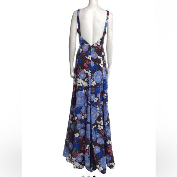Black and blue Zac Posen floral gown, NWT size 14 - Picture 2 of 7